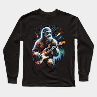 Guitar Sasquatch Bigfoot Rock Music Band Novelty Funny Sasquatch Long Sleeve T-Shirt